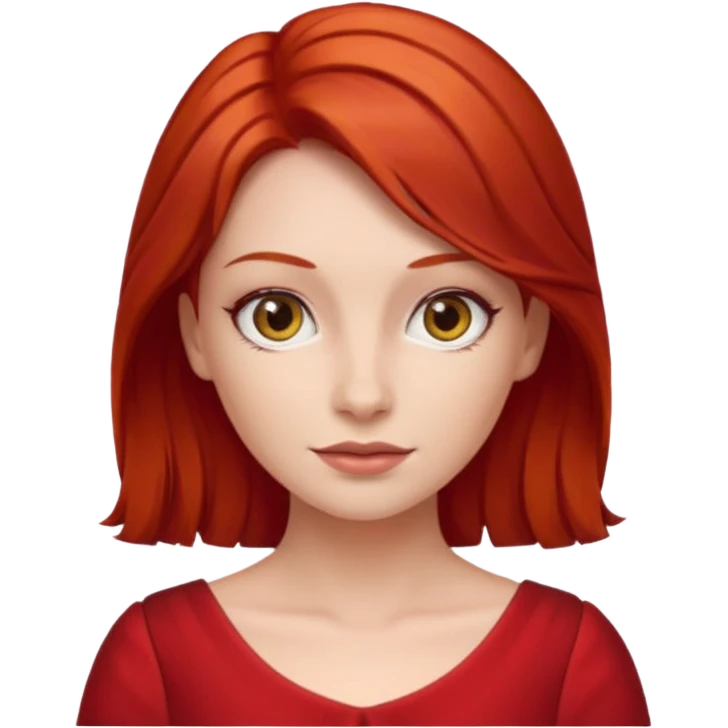 lady in red clothes , red hair emoji