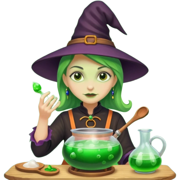 green witch cooking potion emoji