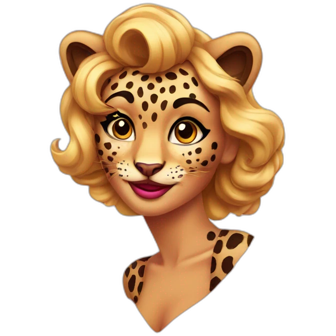 pin up leopard emoji