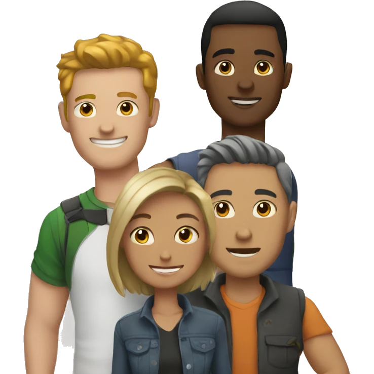 Man with friends emoji