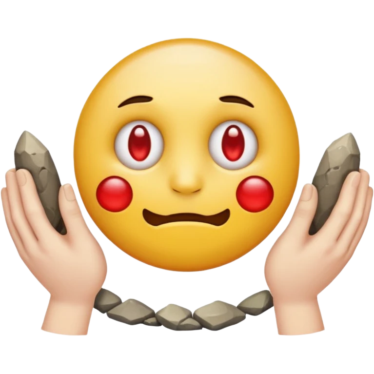 a yellow emoji circle with rock on hands and he looks super drunk emoji