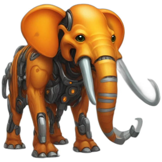Little completely orange mammouth cyborg emoji