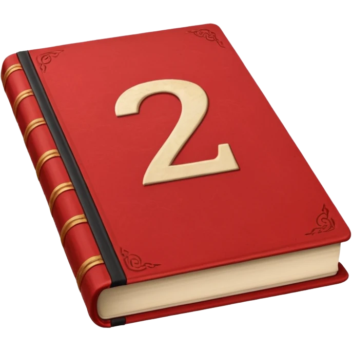 Red book with a number "2" in the cover emoji