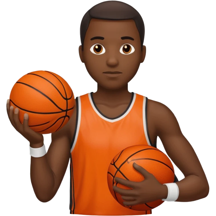 black man holding basketball ball emoji