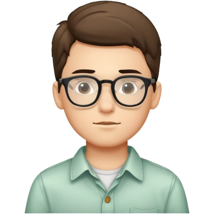 boy with glasses and casual shirt emoji