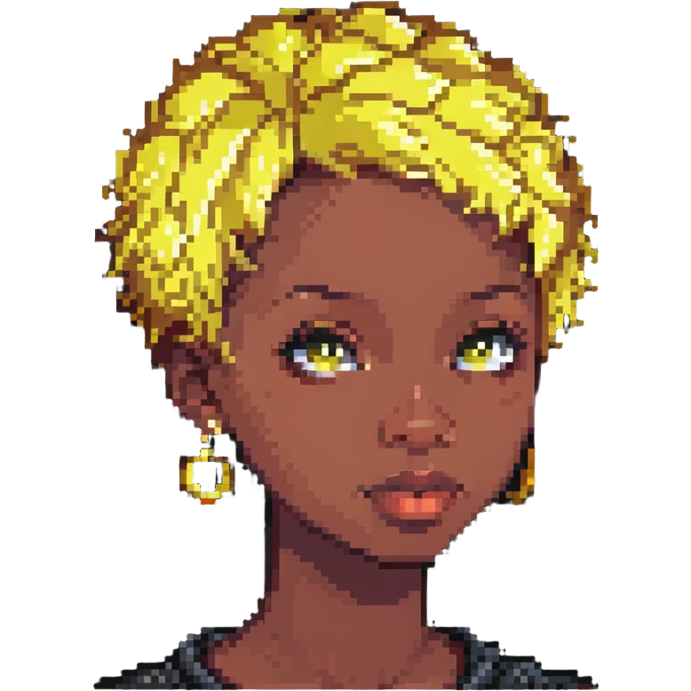 black girl with short yellow hair emoji