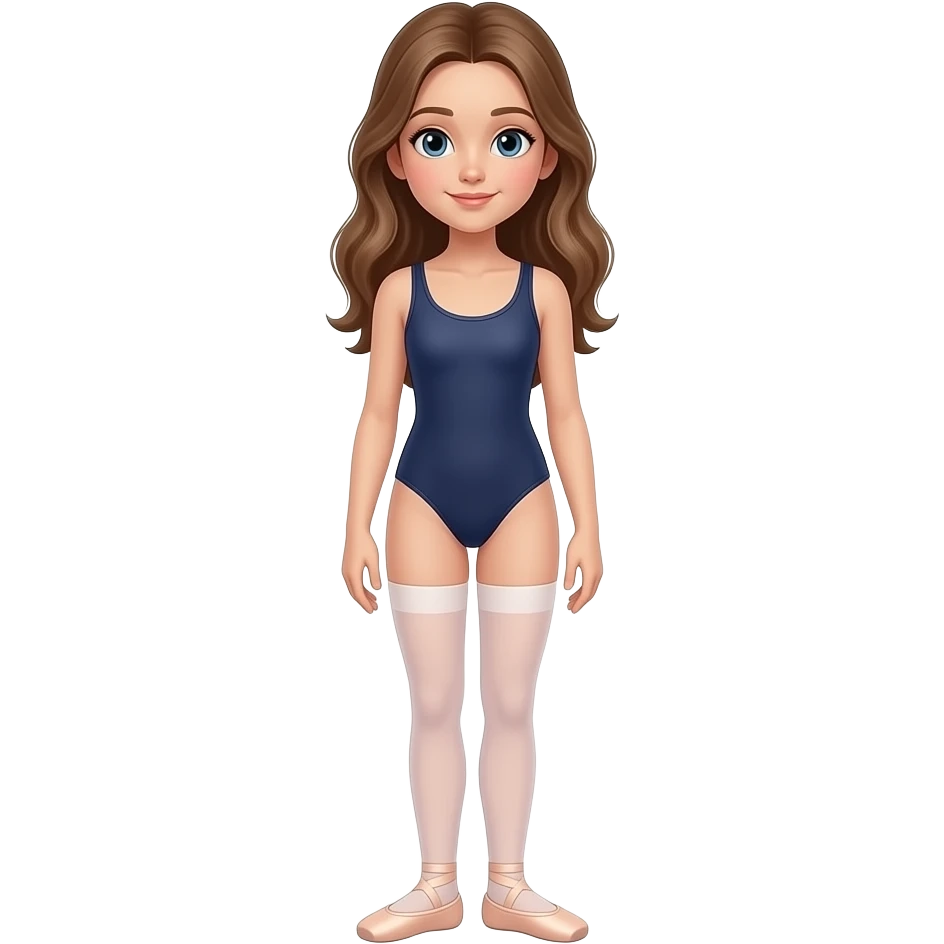 Ich möchte ein Mädchen circa 13 jahre alt ist. Sie hat Bodysuit, Ballett-Strumpfhose und Ballettschuhe an. Man soll den kompletten Körper sehen. emoji