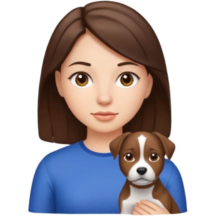 Américain staff et fille brune emoji