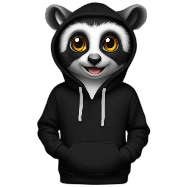 lemur-hoodie-black emoji