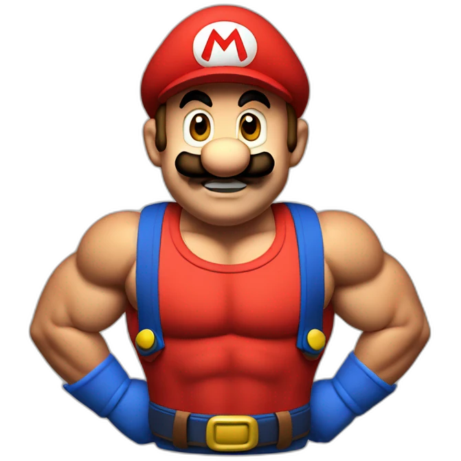Muscled super mario emoji