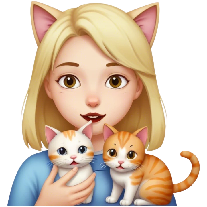 girl eating a cat emoji