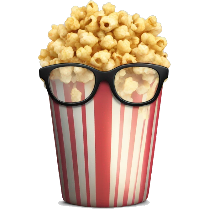pop corn in black glasses emoji