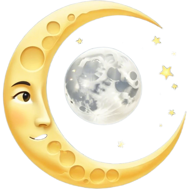 Un sol brillante y una luna reflejando su luz. La luna no compite con el sol, sino que lo engrandece con su reflejo. Si intentara brillar por sí misma, desaparecería. emoji