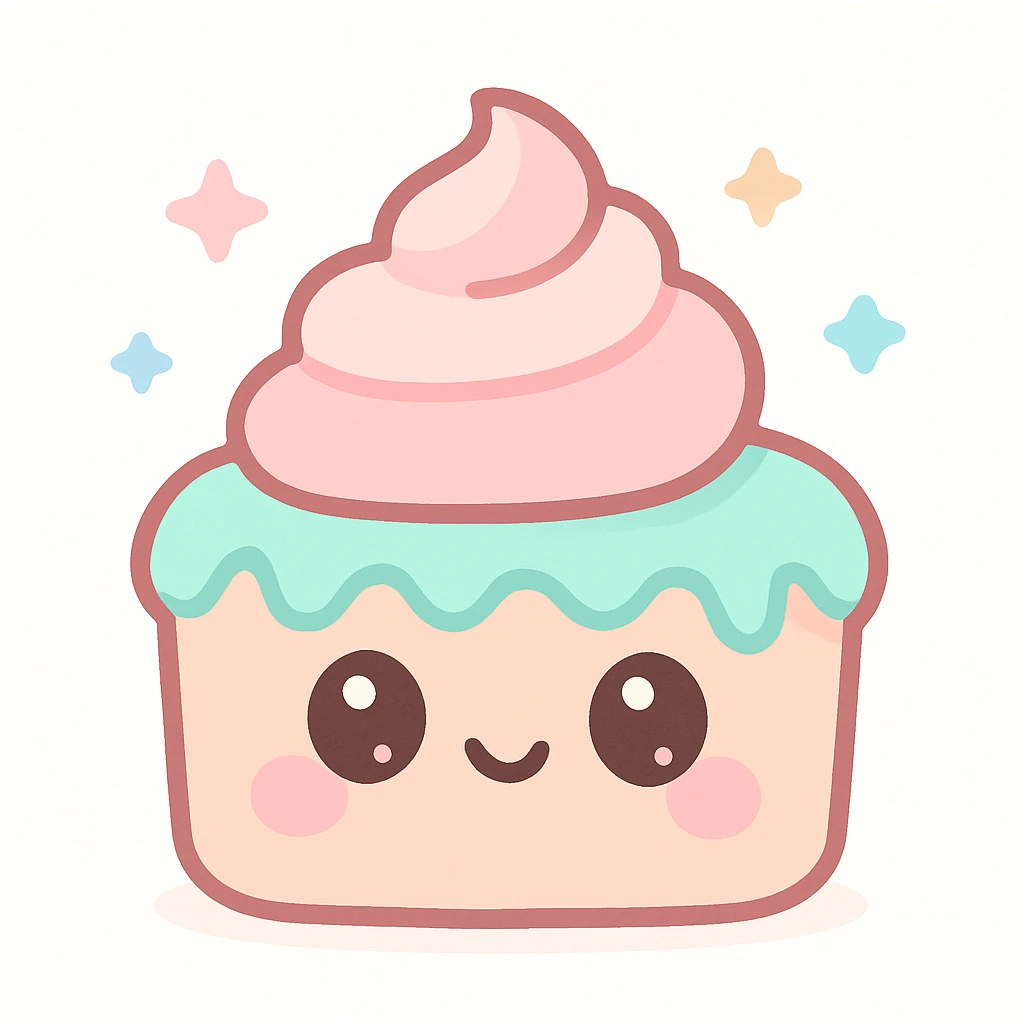 pastry, cute and appetizing, kawaii style emoji