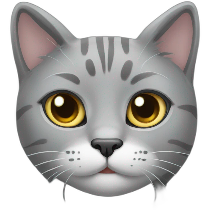 grey cat with different eyes emoji