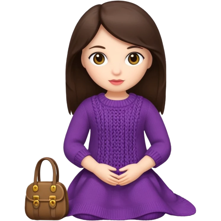 brunette knitted doll emoji