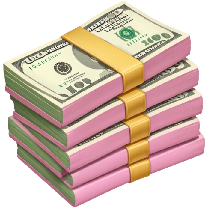 Pink stack of money  emoji