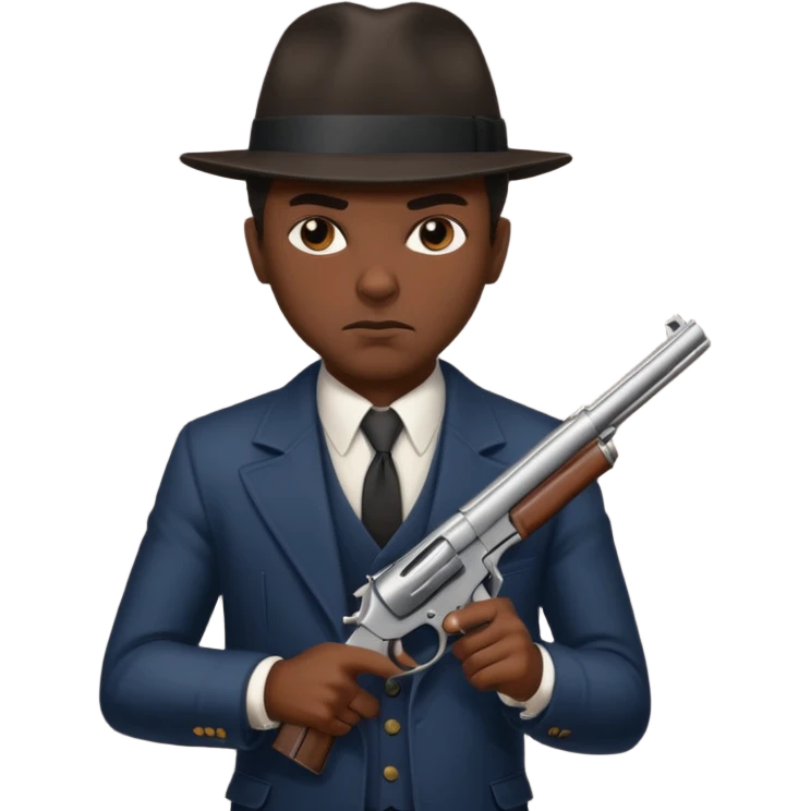 African American gangster taliban terrorist with a gun emoji