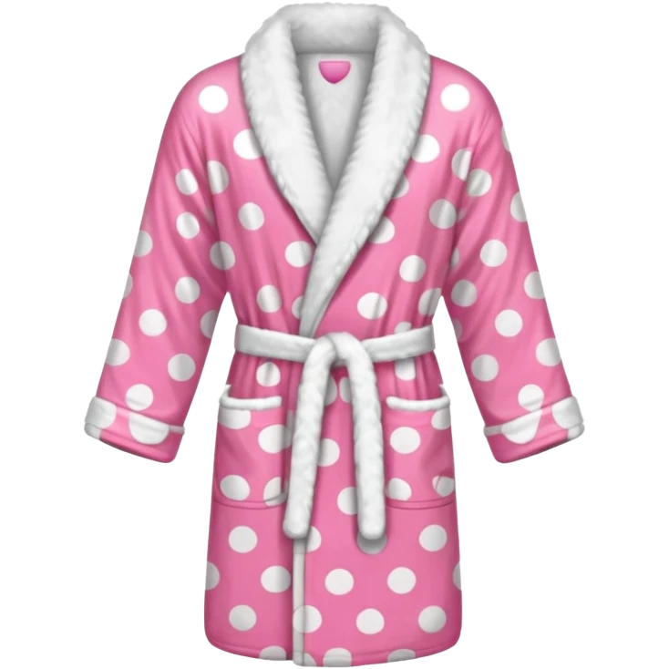 Pink polka dot bath robe  emoji