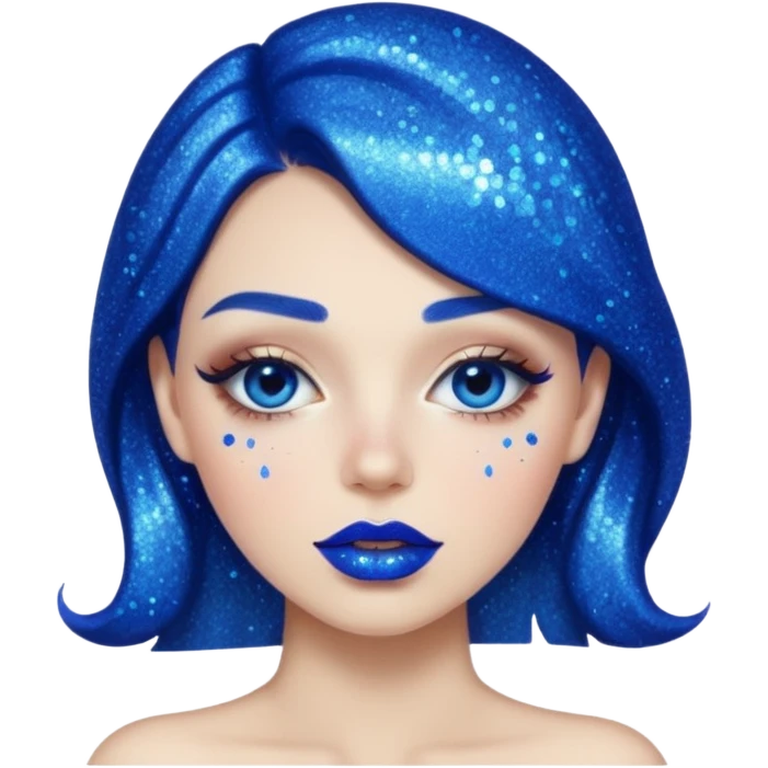 blue lipstick with glitter emoji