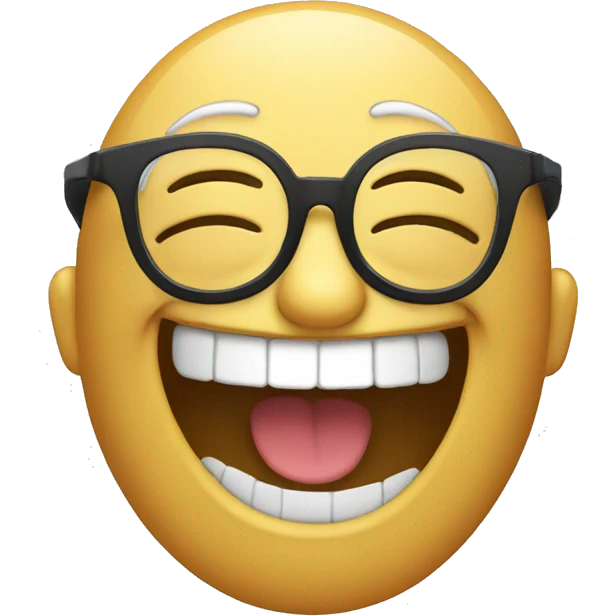 Laughing emoji with glasses emoji