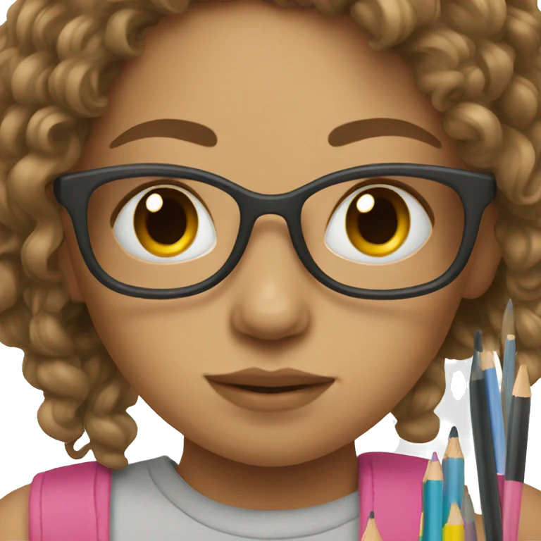 Girl drawing  emoji