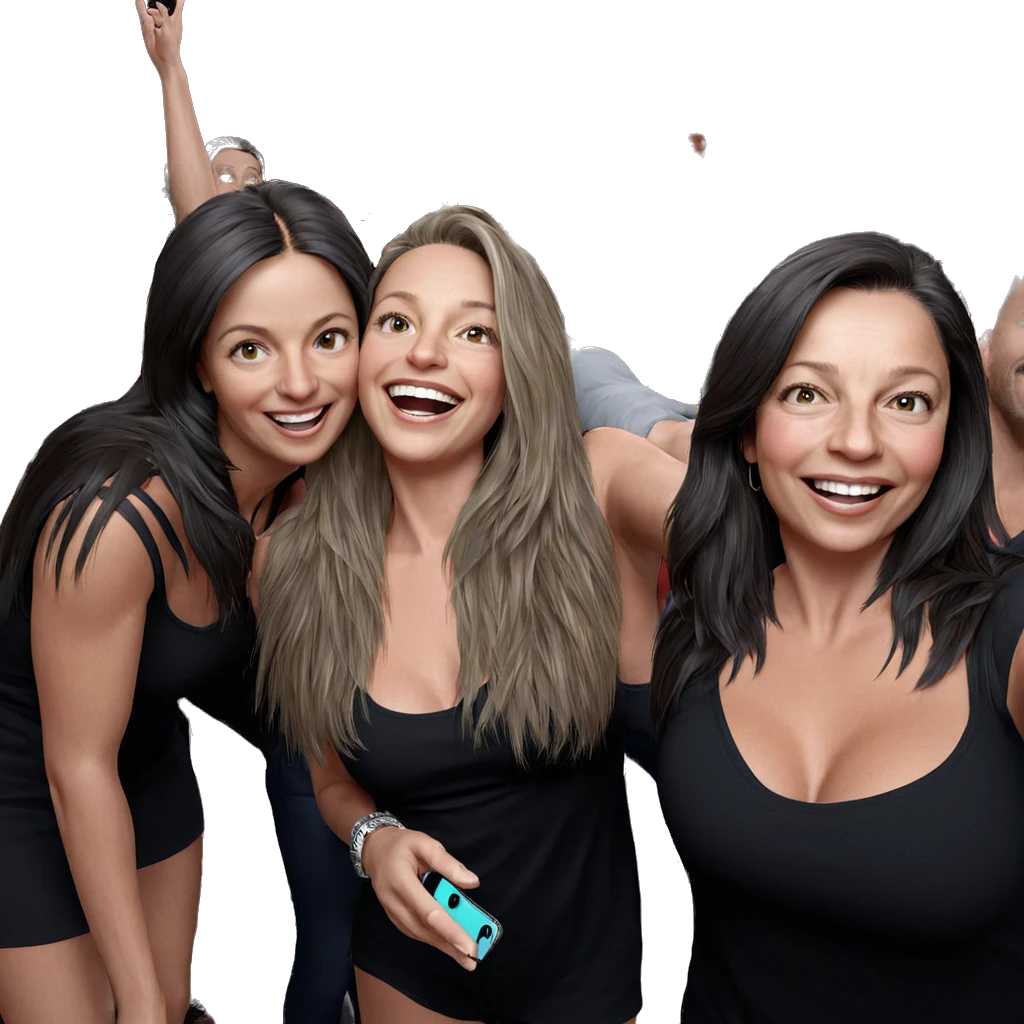 happy group selfie moment emoji