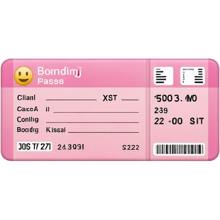pink boarding pass emoji