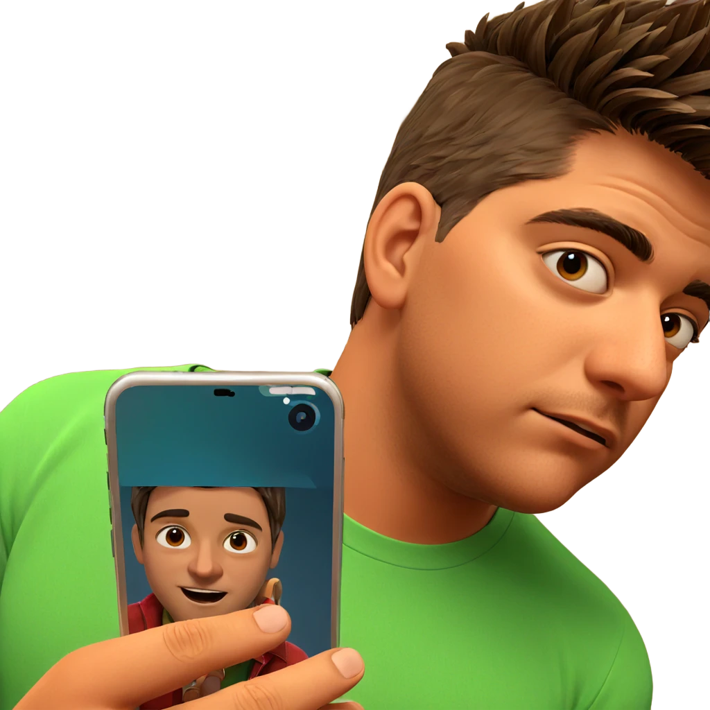 guy with phone indoors emoji
