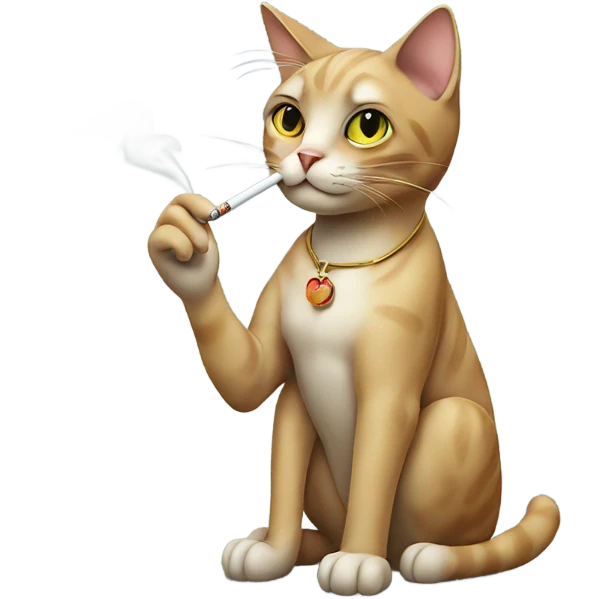 Cat smoking a cigarette emoji