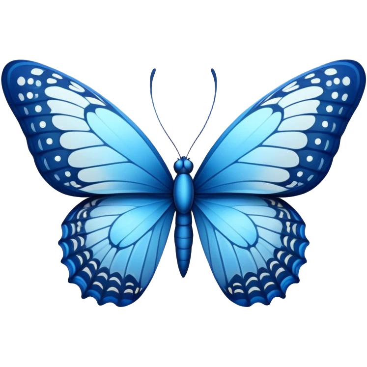 Beautiful blue butterfly with detailed wings emoji