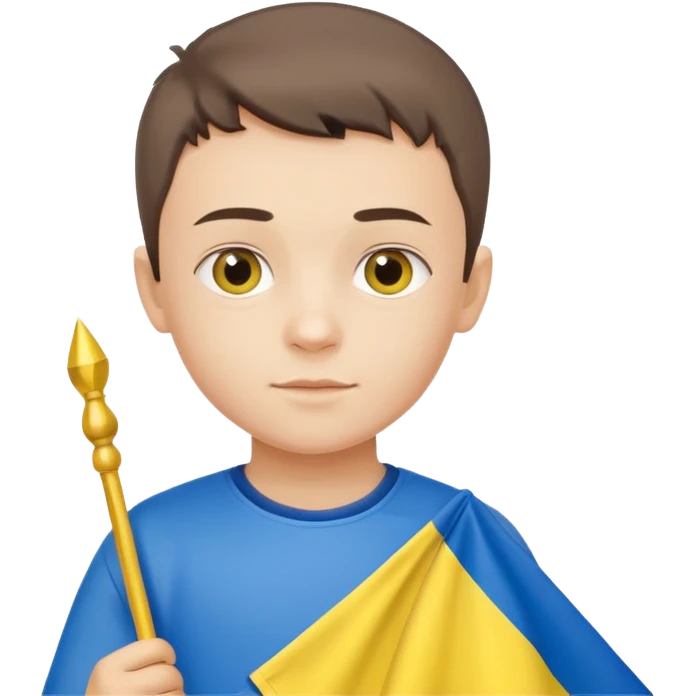 The Ukrainian boy with flag emoji