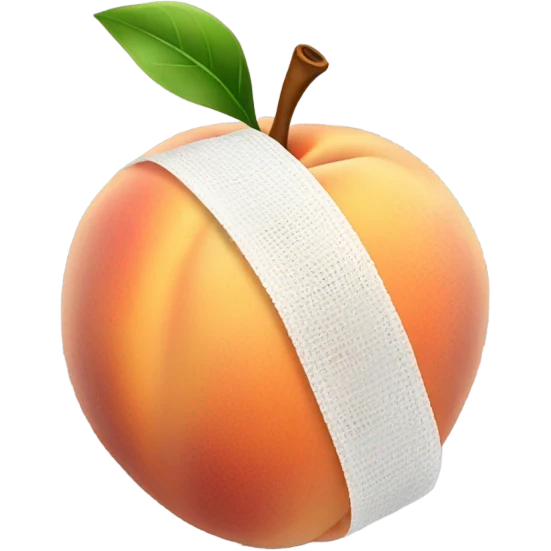 Peach with bandage on it emoji