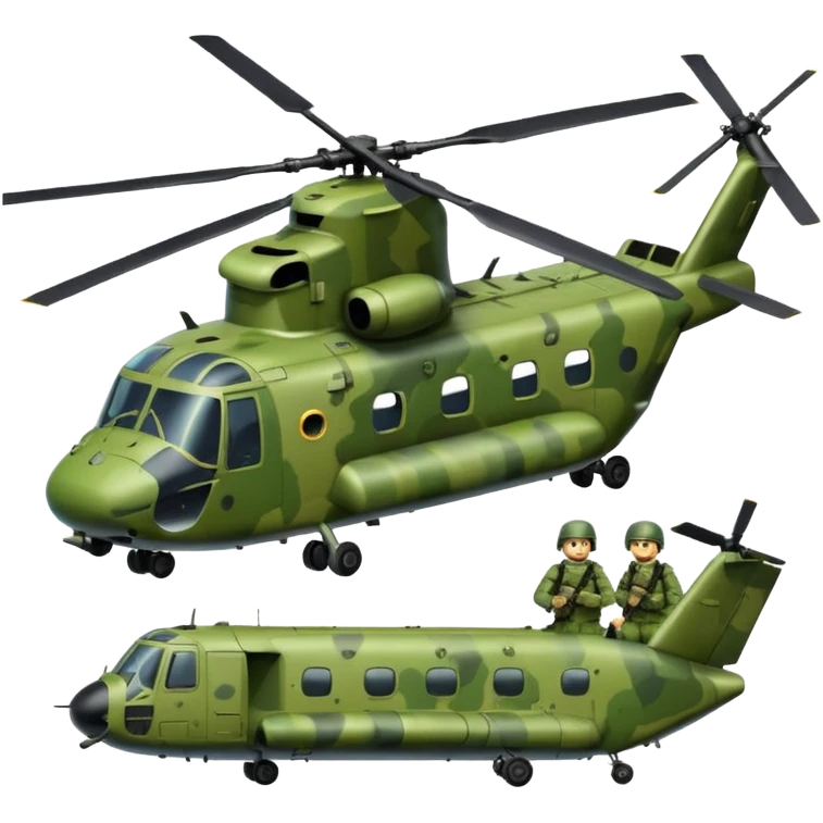 Chinook dropping soldiers emoji