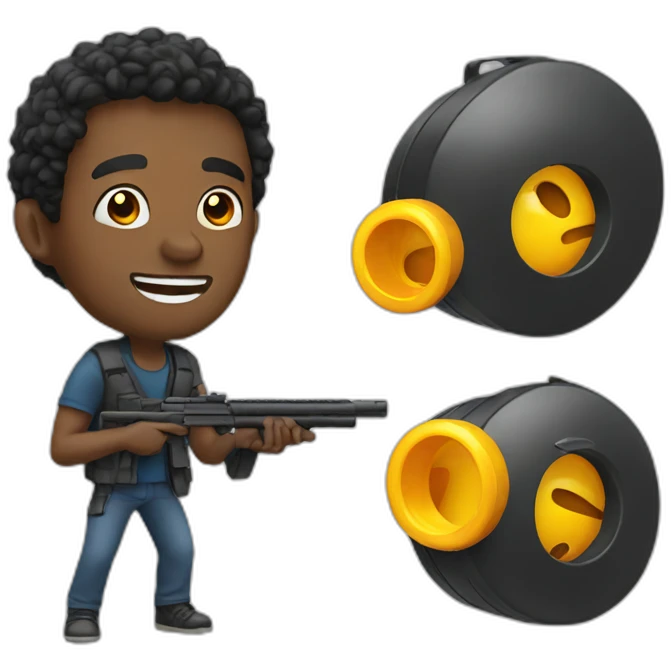 smiling black man helpfully shooting emoji