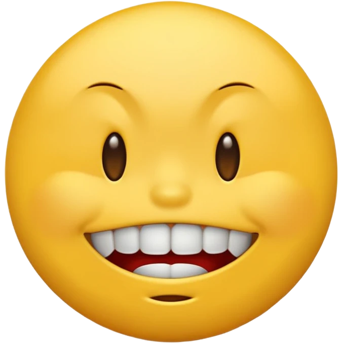 grimacing yellow round emoji with silver teeth emoji