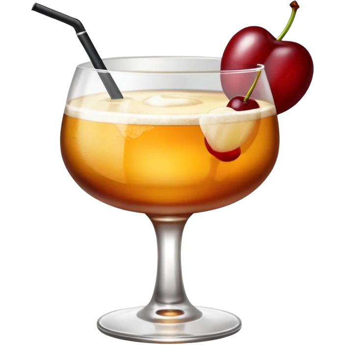 Emoji with an amaretto sour cocktail emoji