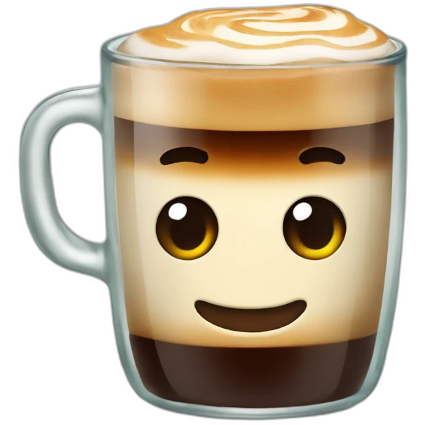 Cortado coffee in glass mug emoji