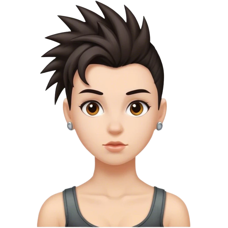 matt girl with mohawk wavy dark hair emoji