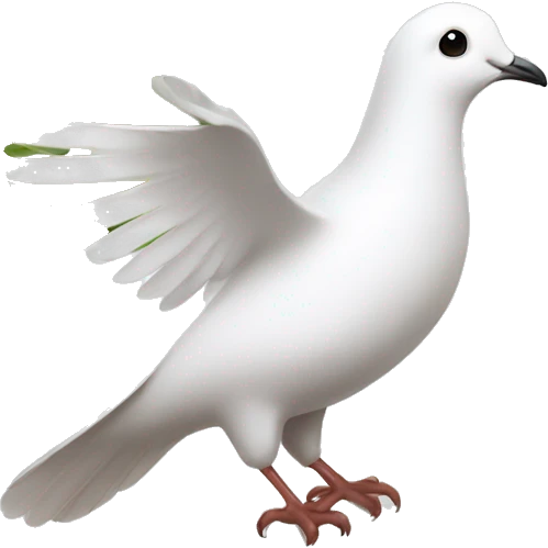 A white dove with an olive branch emoji