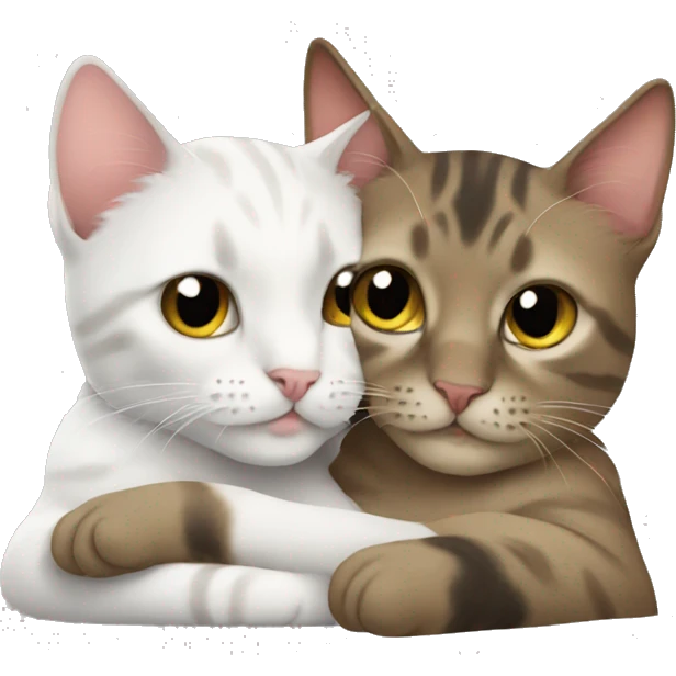 two cats cuddling  emoji