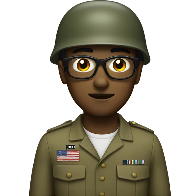 Nerd with army helmet emoji