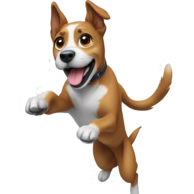 Dog jumping in Snow emoji