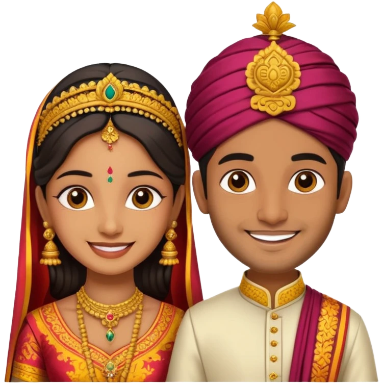Sri Lankan bride and groom emoji