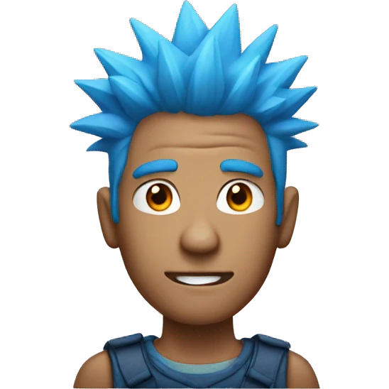 Man with spiky blue hair emoji