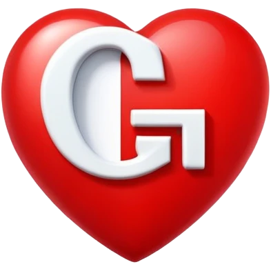 Red heart with the letter G in white in the middle emoji