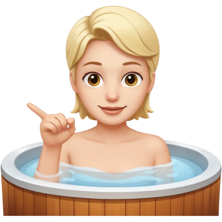 A smirking face pointing at a hot tub emoji