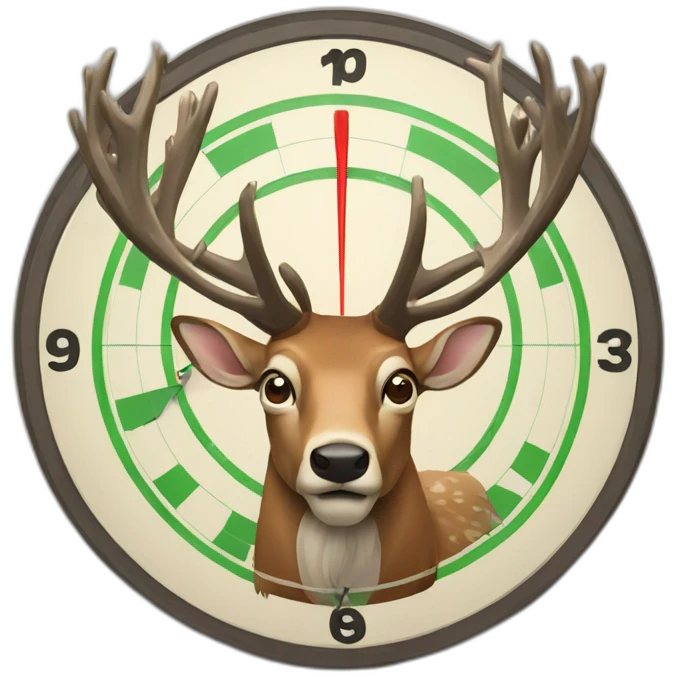 Stag infront of dartboard emoji
