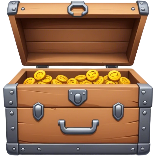 modern open chest, clay material, low detailed, casual game, mobile game emoji