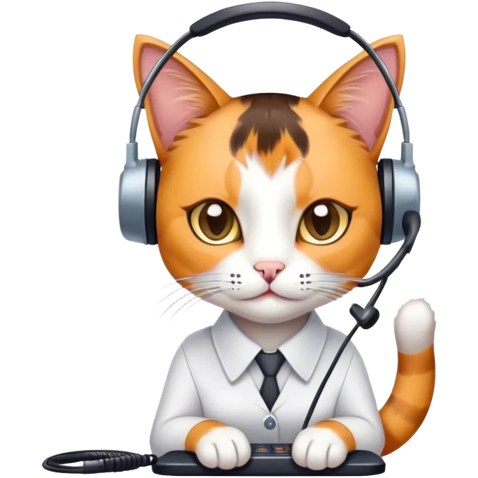 Cat telemarketer emoji